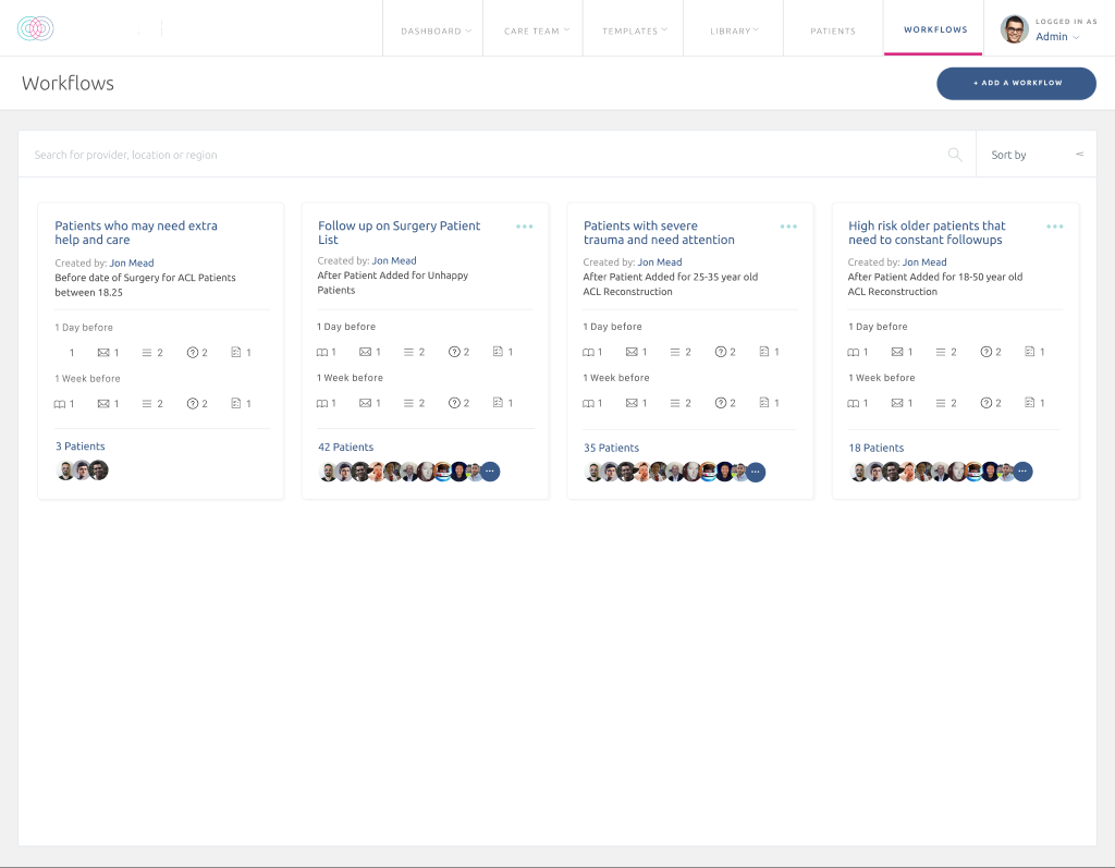 Keet Health — Workflow Builder grid