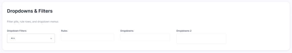 Dropdown filters and rules