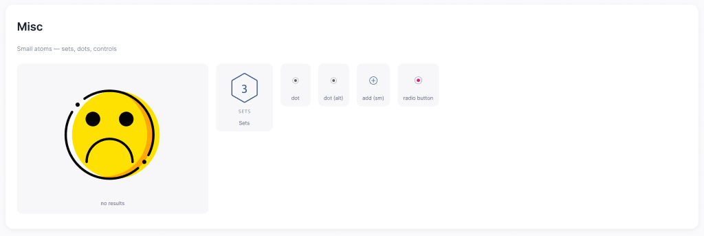 Misc atoms — sets, dots, controls